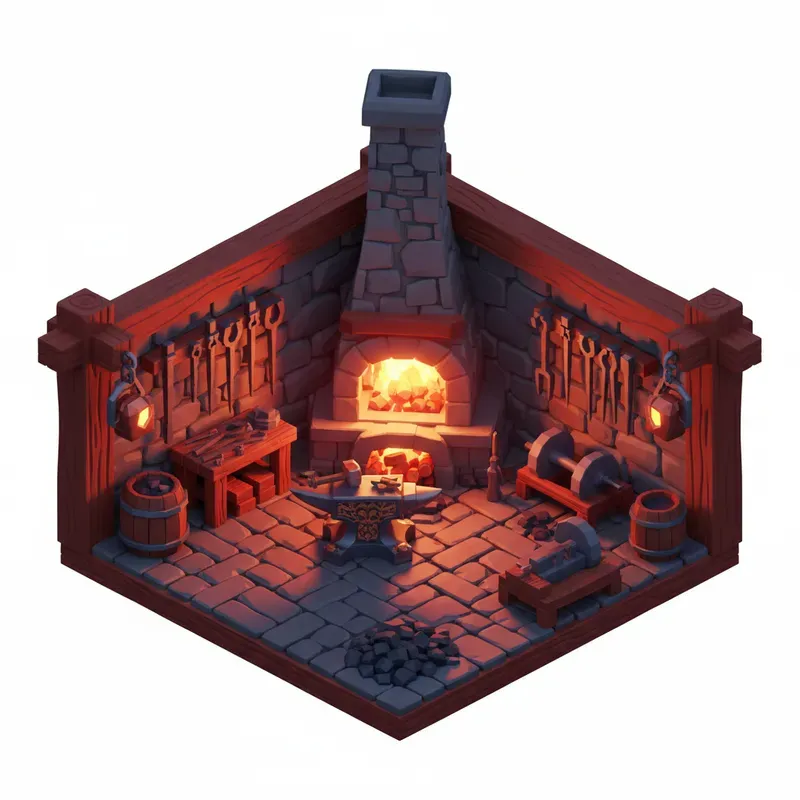 Isometric 3D Building Environment Art
