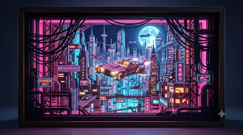 Ethereal 3D Papercut Lightbox Dioramas