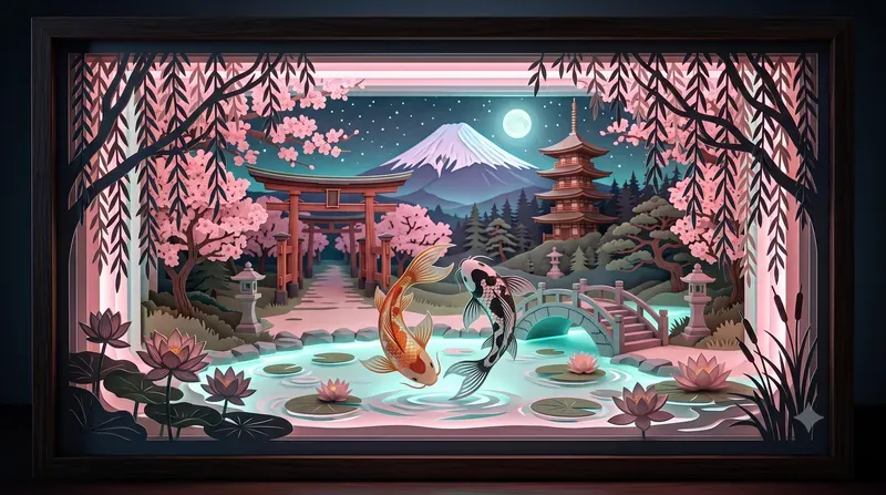 Ethereal 3D Papercut Lightbox Dioramas