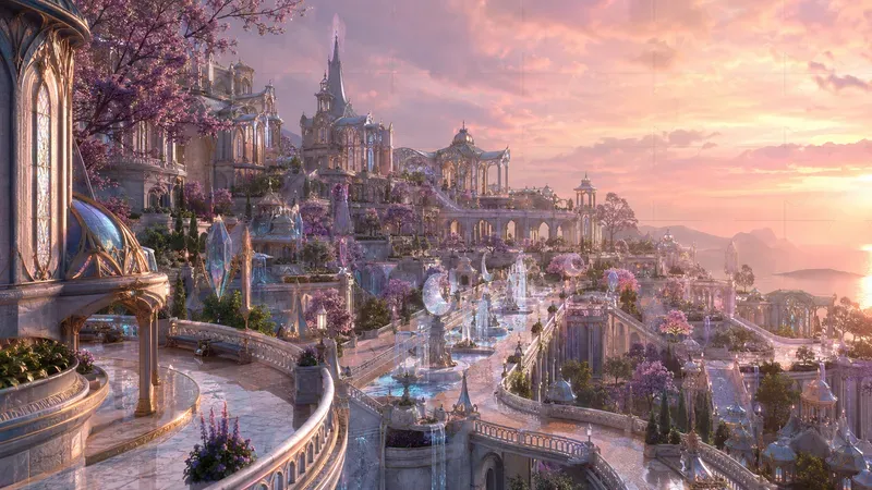 Realistic Fantasy 3D Game City Landscapes