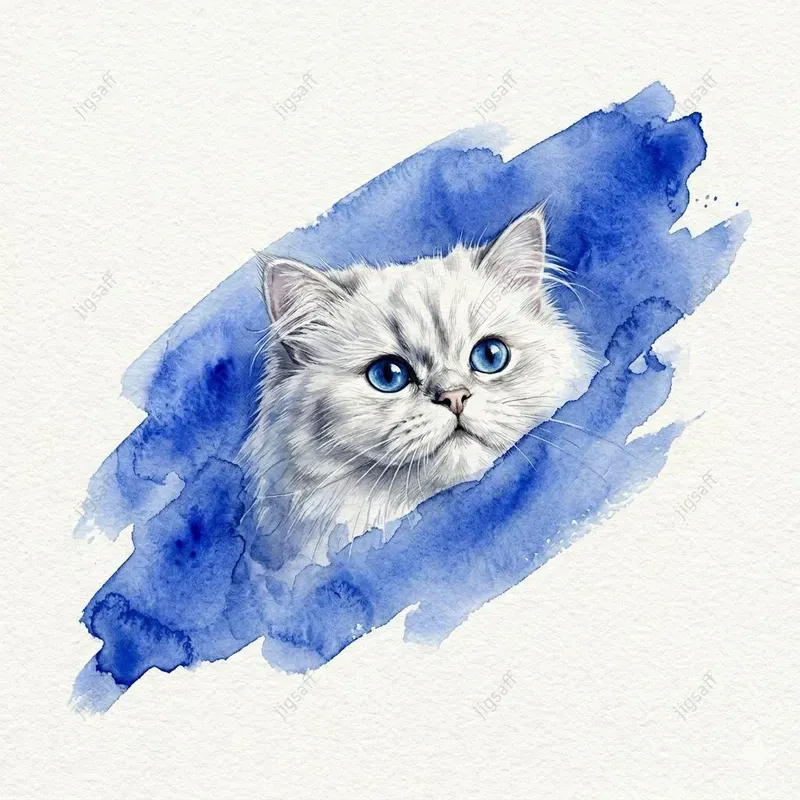 Watercolor Cat Brushstroke Portraits