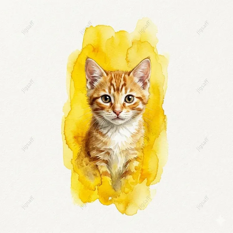 Watercolor Cat Brushstroke Portraits