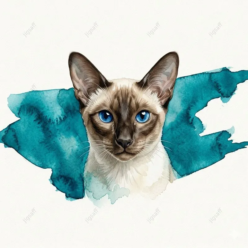 Watercolor Cat Brushstroke Portraits