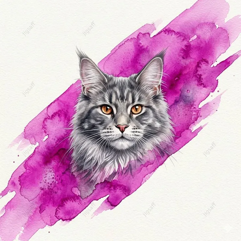 Watercolor Cat Brushstroke Portraits