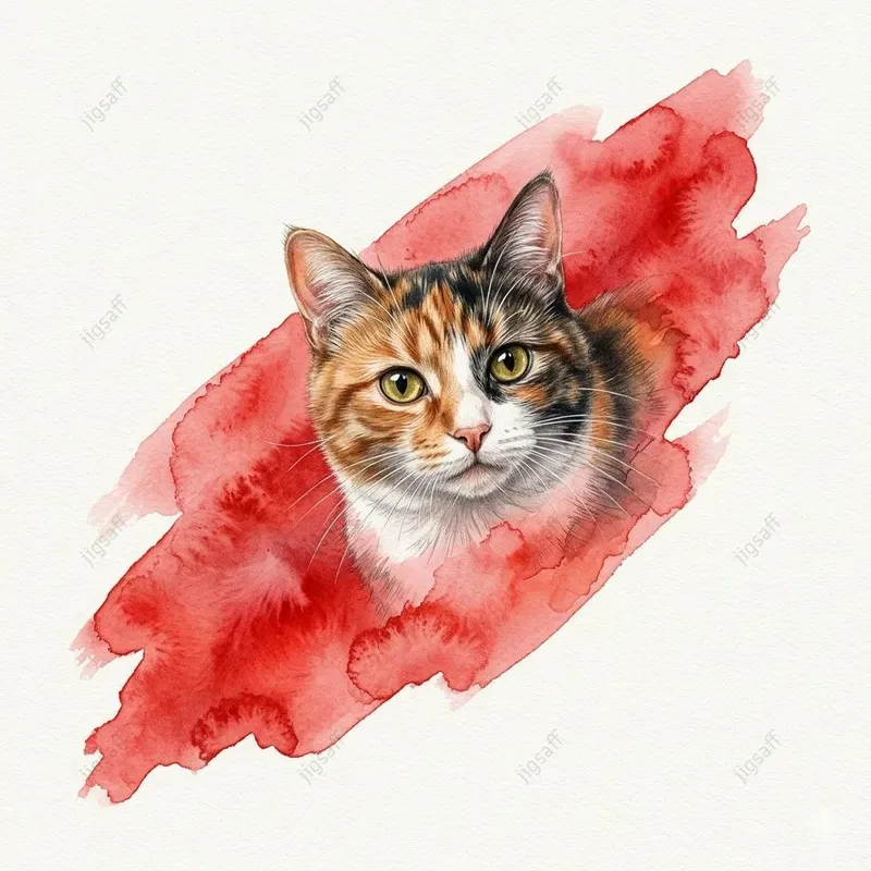 Watercolor Cat Brushstroke Portraits
