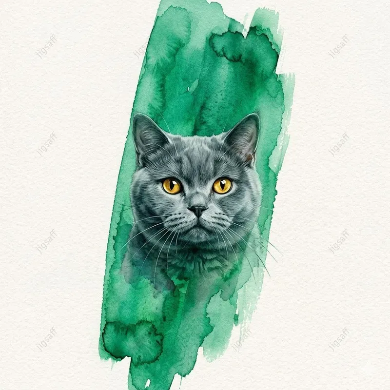Watercolor Cat Brushstroke Portraits
