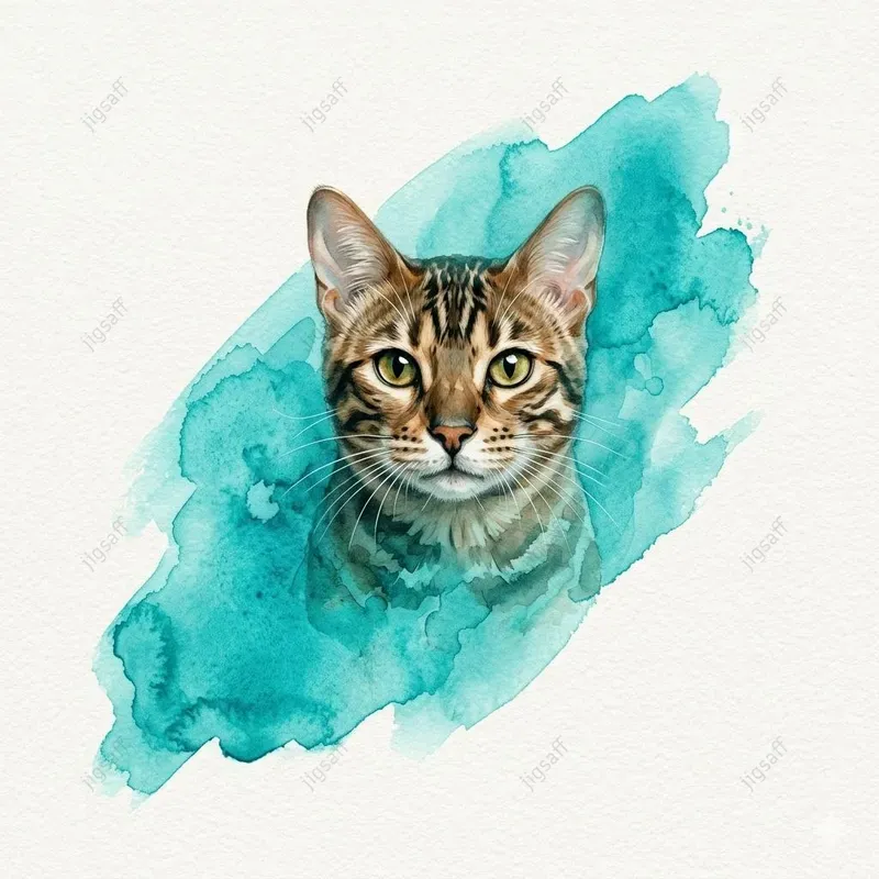 Watercolor Cat Brushstroke Portraits