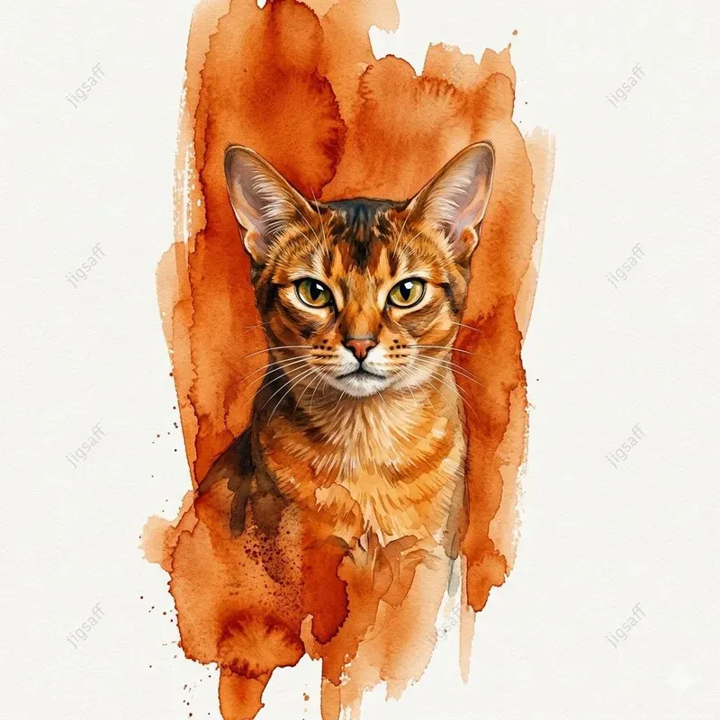 Watercolor Cat Brushstroke Portraits