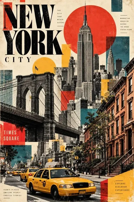 Retro Bauhaus Collage City Travels
