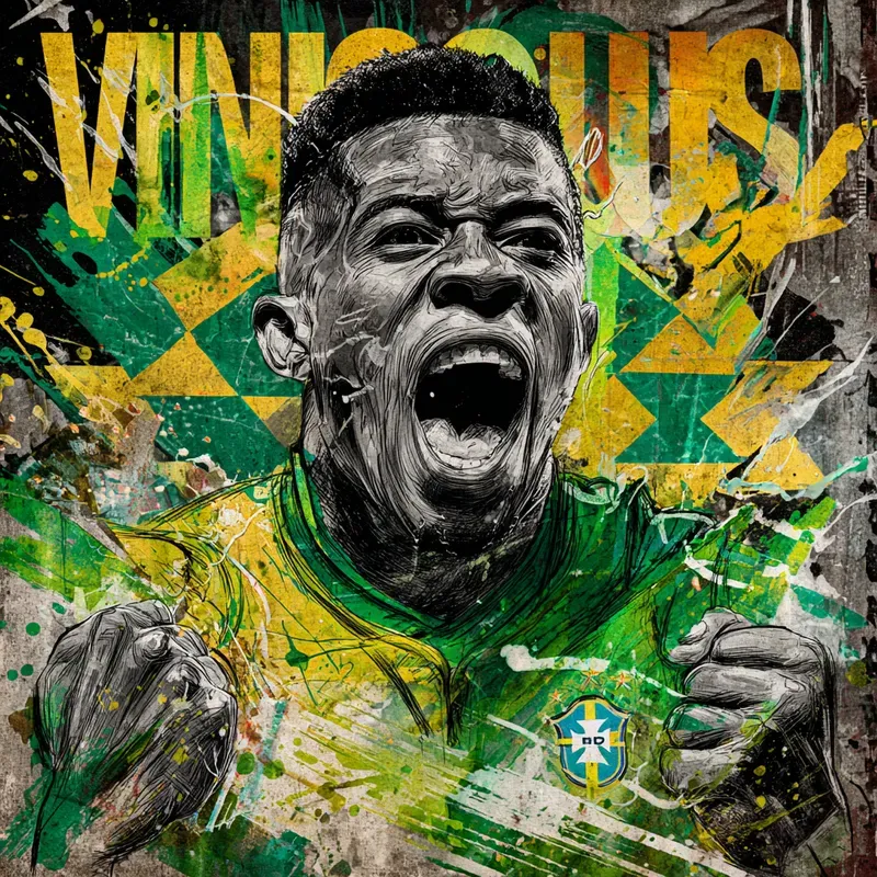 Urban Football Graffiti Portrait Art
