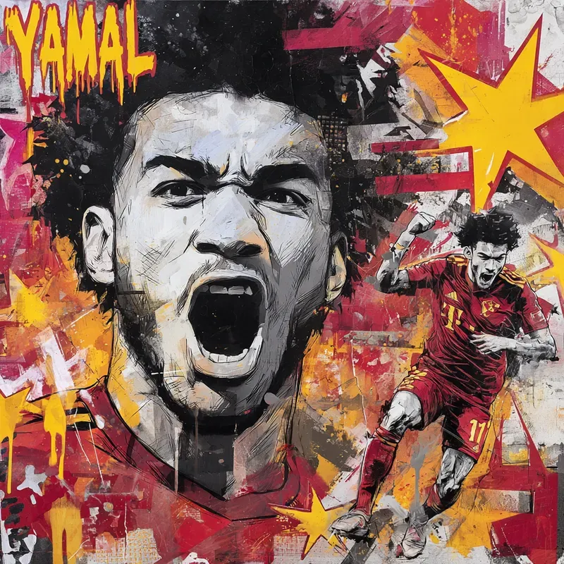 Urban Football Graffiti Portrait Art