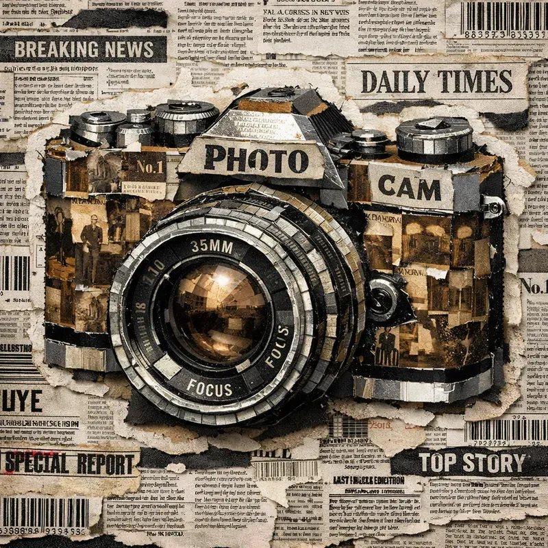 Magazine Strip Collage Art