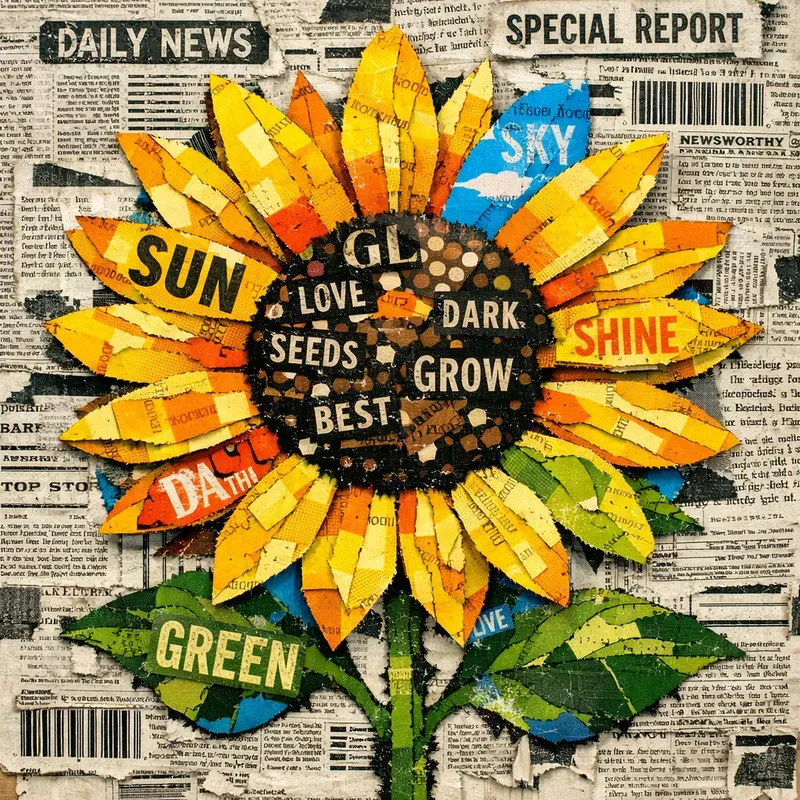Magazine Strip Collage Art