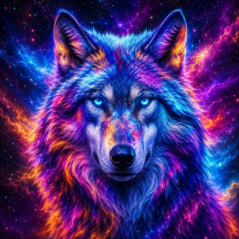 Psychedelic Neon Animal Portraits