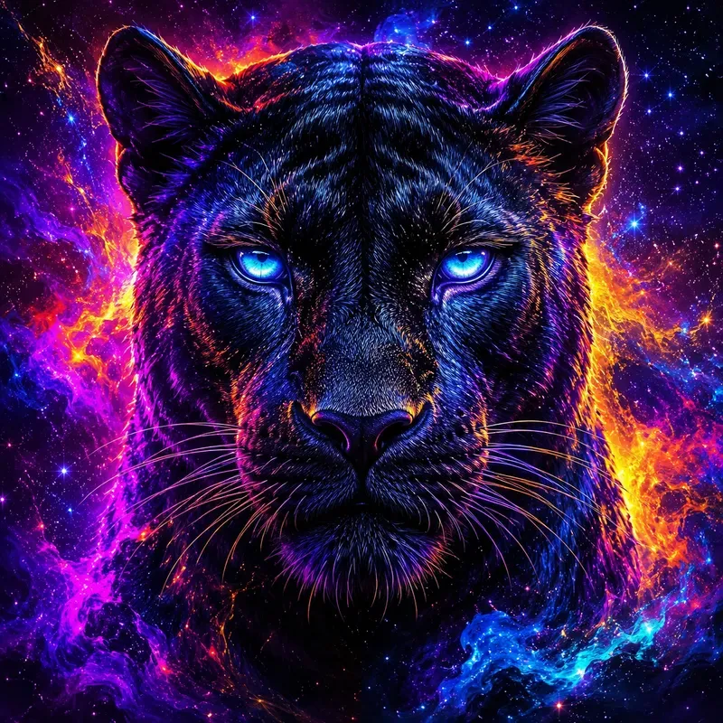 Psychedelic Neon Animal Portraits