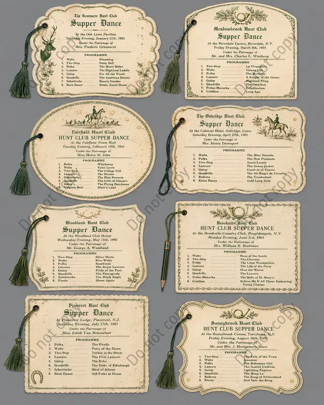 Ball Dance Card Ephemera Sheets