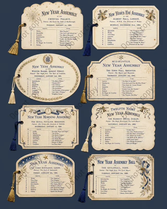 Ball Dance Card Ephemera Sheets