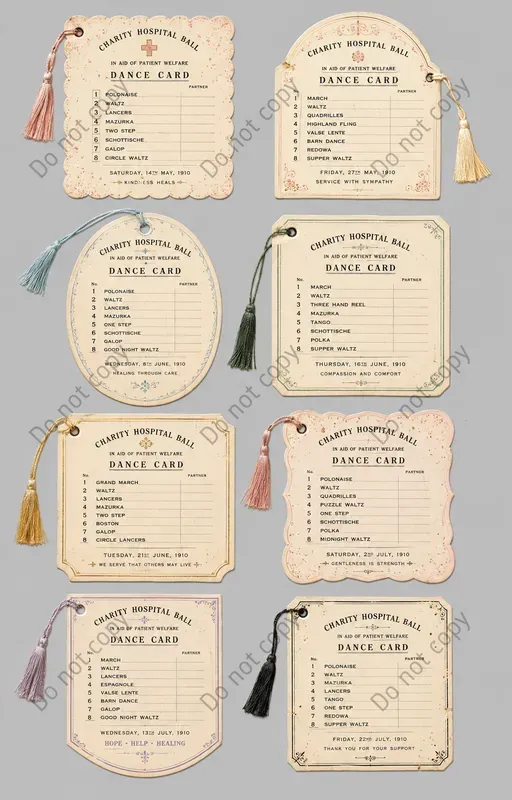 Ball Dance Card Ephemera Sheets
