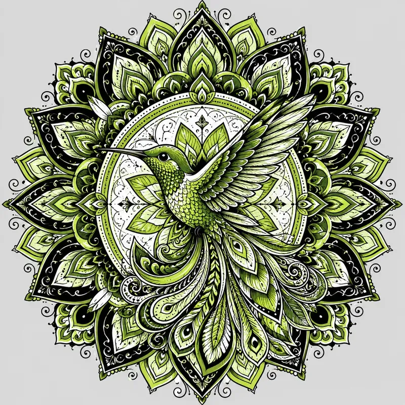 Elegant Green Mandala Artworks