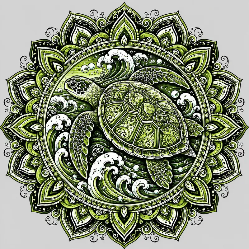 Elegant Green Mandala Artworks