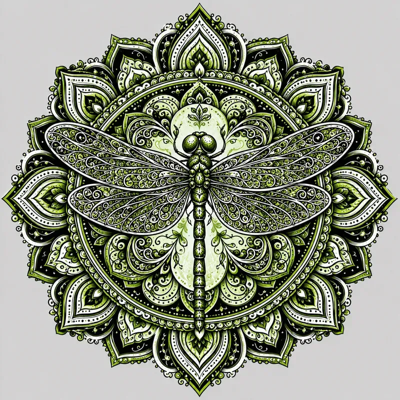 Elegant Green Mandala Artworks