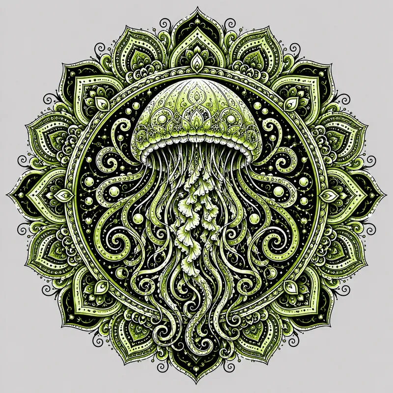 Elegant Green Mandala Artworks