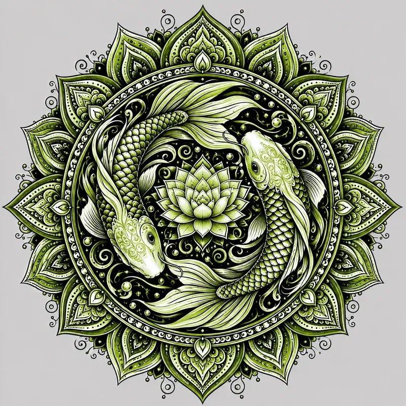 Elegant Green Mandala Artworks