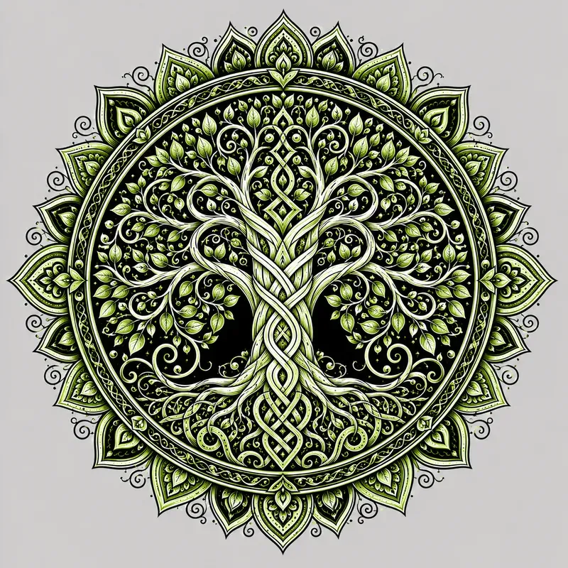 Elegant Green Mandala Artworks