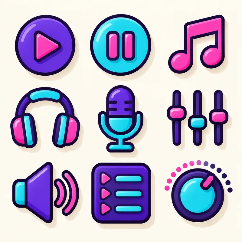 Chunky Neopop App UI Icon Grid Kits
