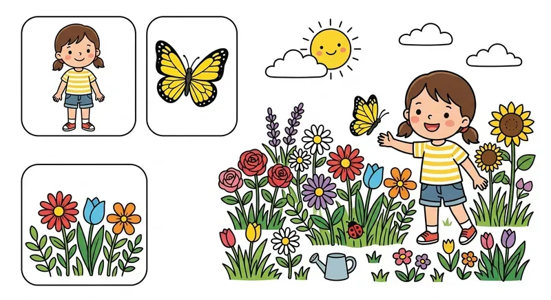 Kids Scene Match Worksheet Generator