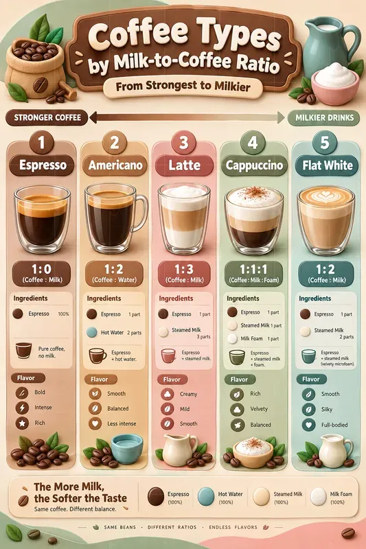 3D Coffee Types Infographics