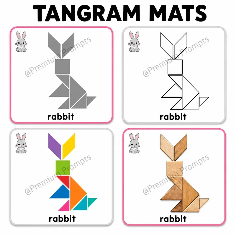 Tangram Mats Worksheets For Kids