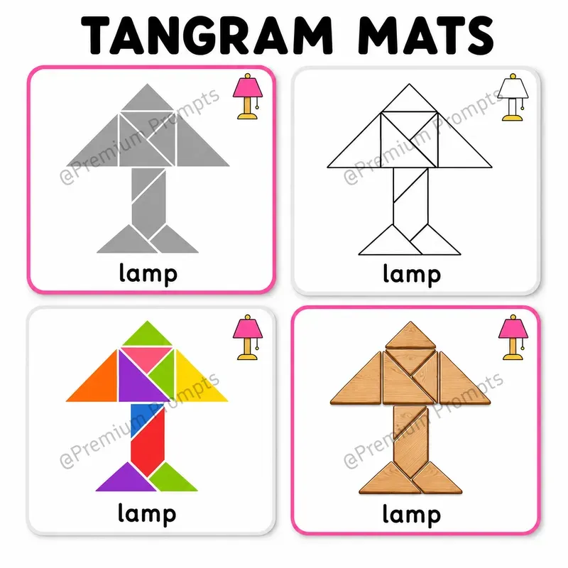 Tangram Mats Worksheets For Kids