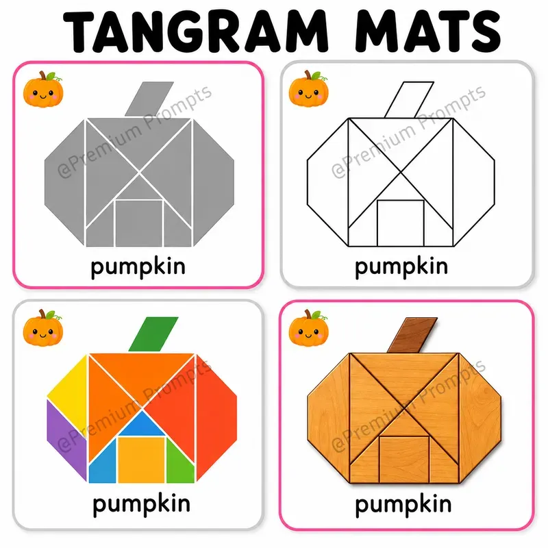 Tangram Mats Worksheets For Kids