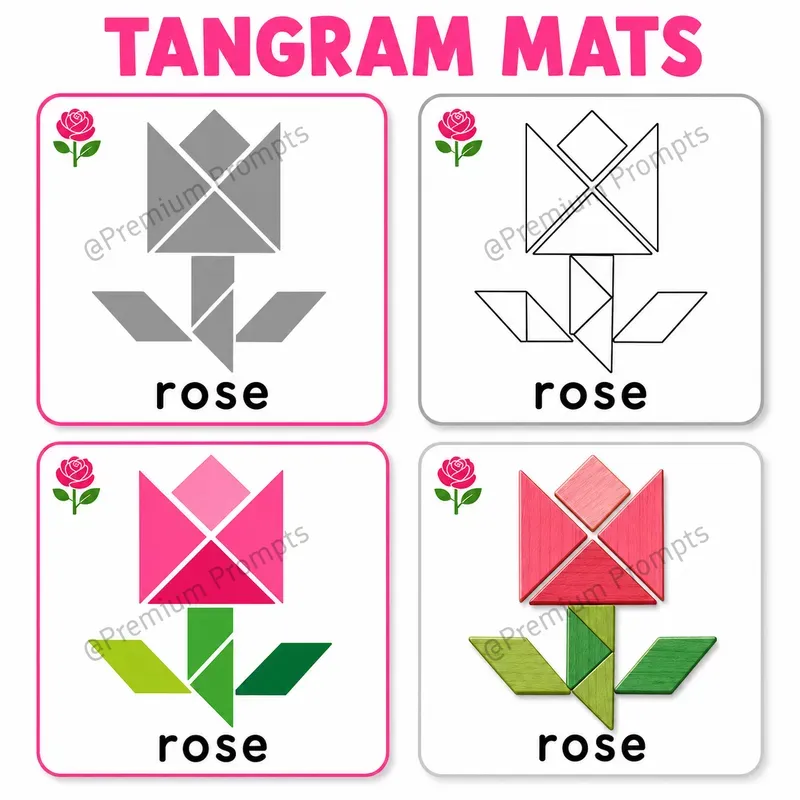 Tangram Mats Worksheets For Kids