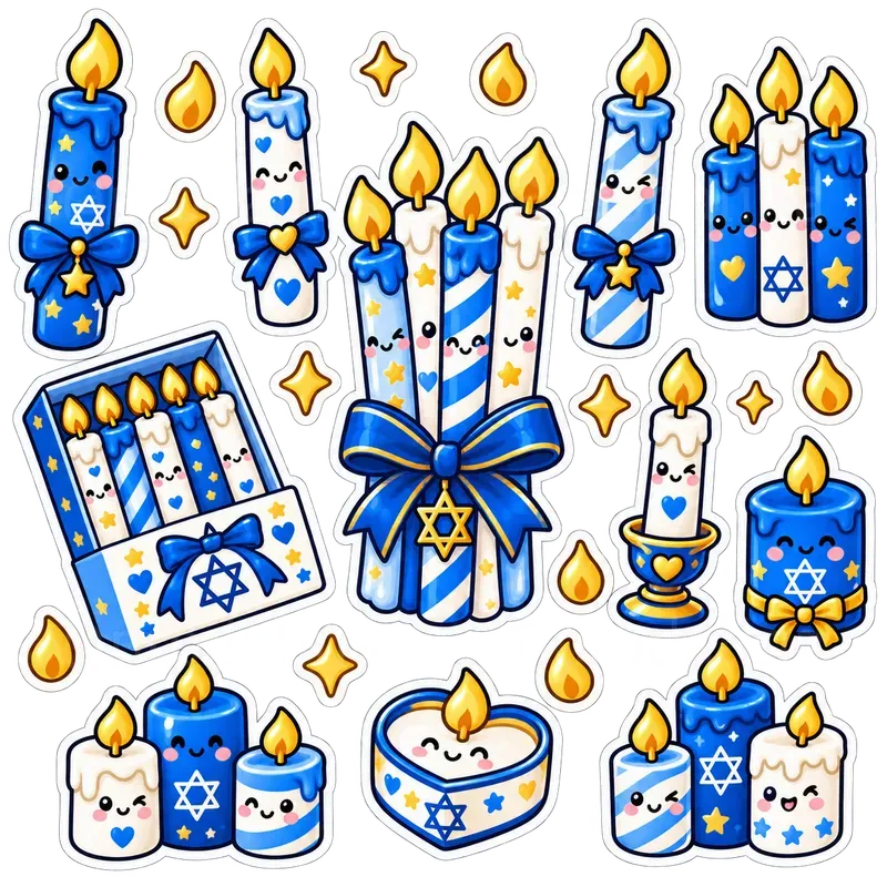 Kawaii Hanukkah Sticker Sheets