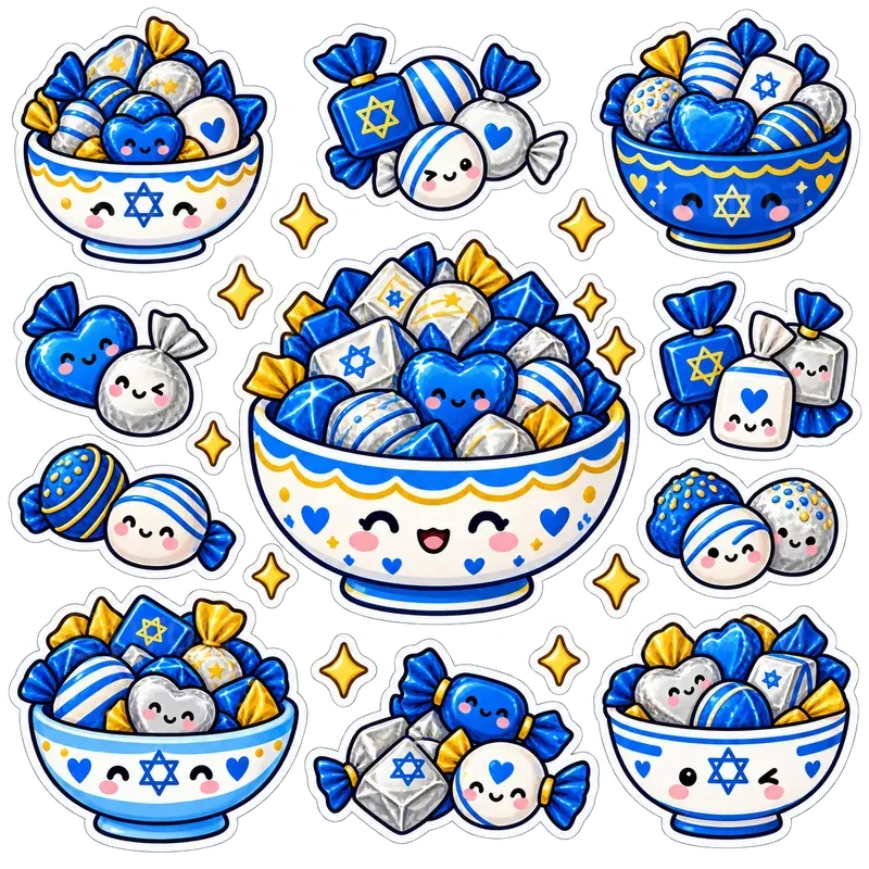Kawaii Hanukkah Sticker Sheets