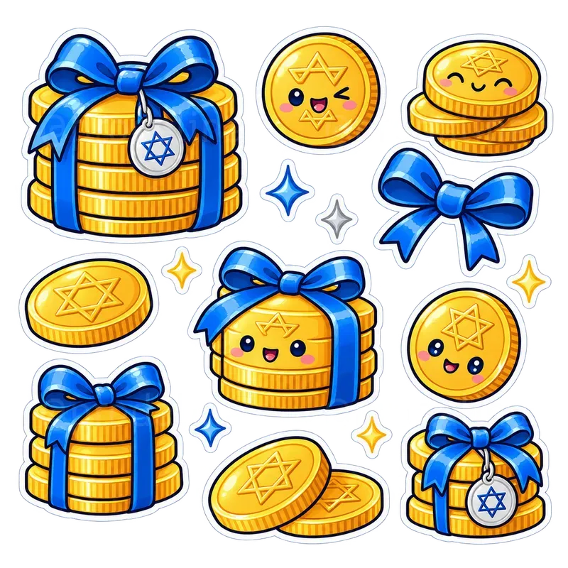 Kawaii Hanukkah Sticker Sheets