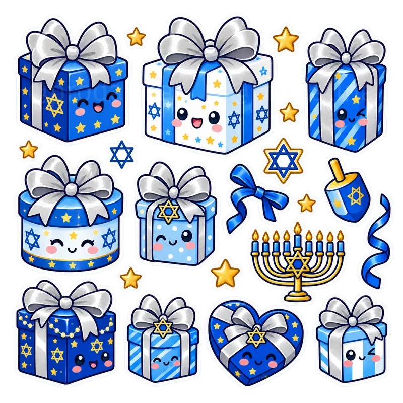 Kawaii Hanukkah Sticker Sheets