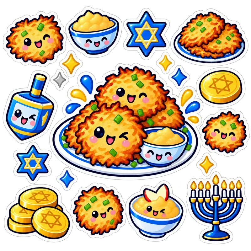 Kawaii Hanukkah Sticker Sheets