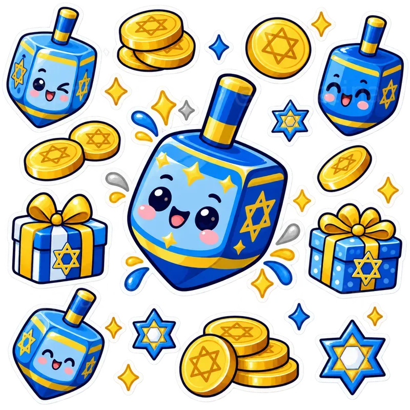 Kawaii Hanukkah Sticker Sheets