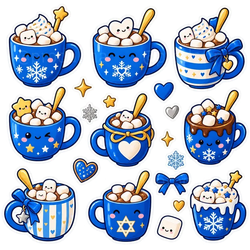 Kawaii Hanukkah Sticker Sheets