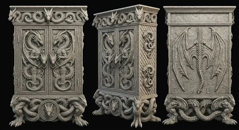 3D Relief Creature Furniture Models