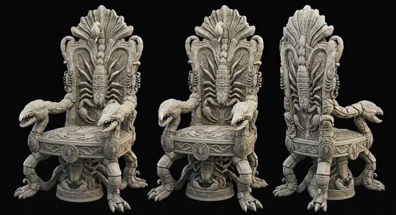 3D Relief Creature Furniture Models