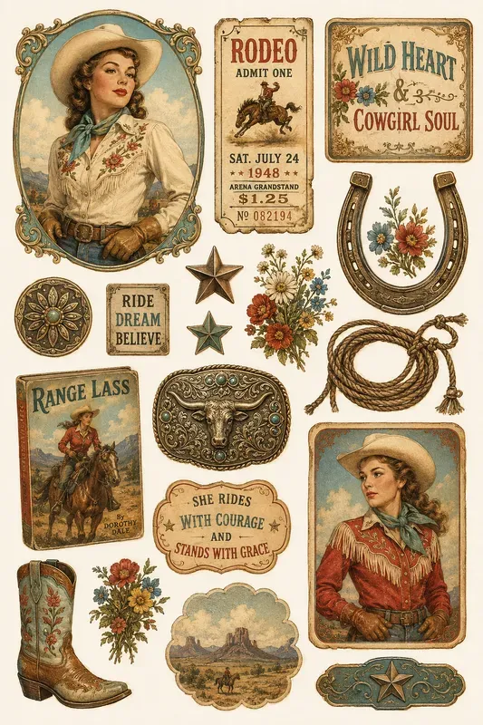 Wild West Vintage Ephemera Kits