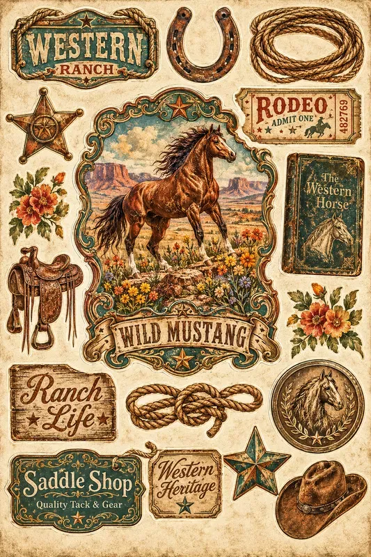 Wild West Vintage Ephemera Kits