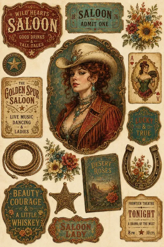 Wild West Vintage Ephemera Kits