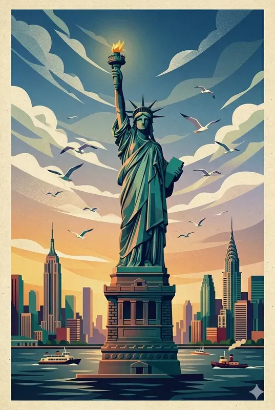 Midcentury Travel Poster Art Assets