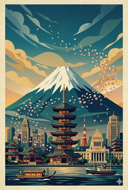 Midcentury Travel Poster Art Assets