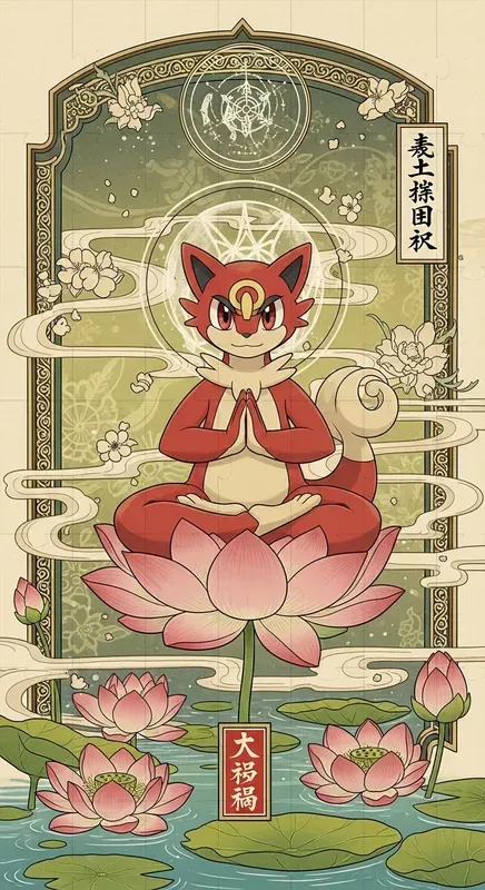 Zen Lotus Spirit Mystical Japanese Art